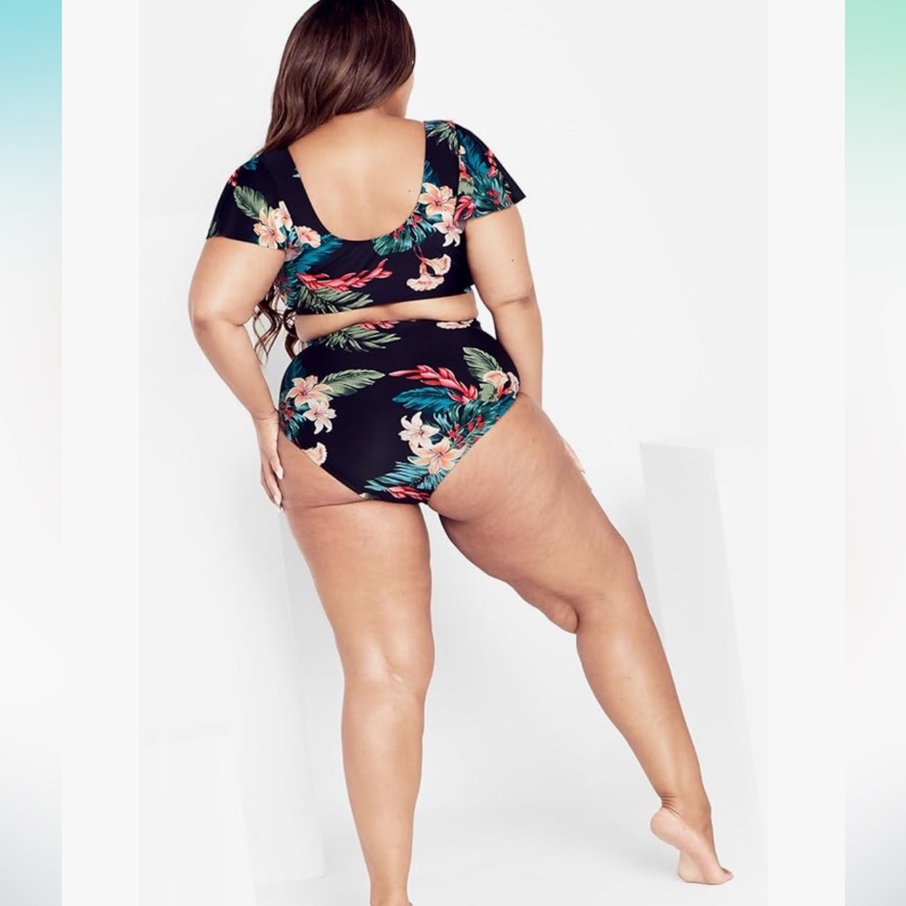City Chic 2 piece swim set PLEASE NOTE: Top is size 20 & bottoms are size 22 NWT - Picture 2 of 4
